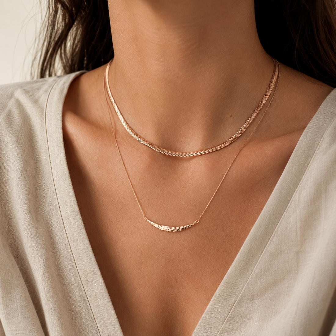 Choker Folheado a Ouro 18K Orgânico Liso