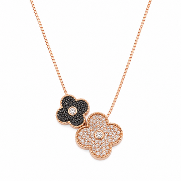 Colar Folheado a Ouro 18K e Prata Veneziana com Pingente Cravejado