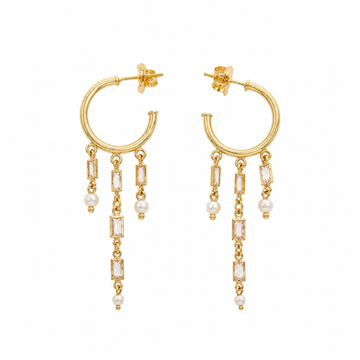 Brinco Argola com Pêndulo 18K
