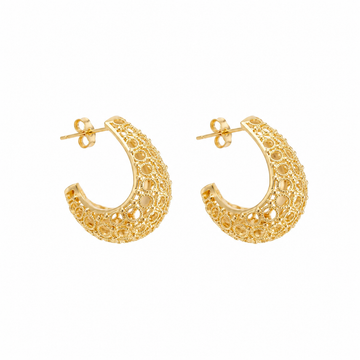 Brinco Orgânico Argola Vazado 18K