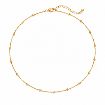 Gargantilha com Bolinhas Douradas 18K