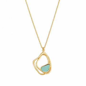 Gargantilha Azul Turquesa 18K